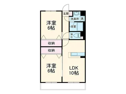 シーシェル馬舟(2LDK/3階)の間取り写真