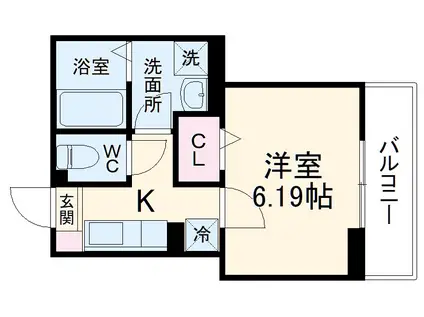 リヴェール船橋(1K/2階)の間取り写真
