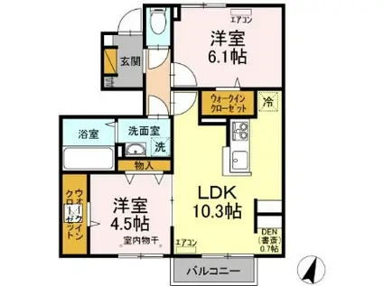 GRAND WINDS TSUKUBA Ⅳ(2LDK/1階)の間取り写真