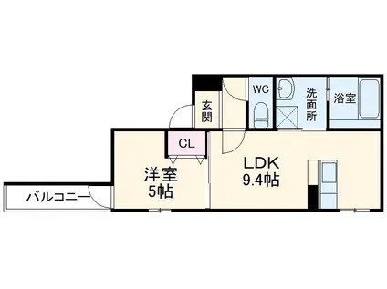 フジパレス末広町1番館(1LDK/3階)の間取り写真