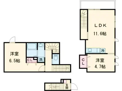 テラス312(2LDK/3階)の間取り写真