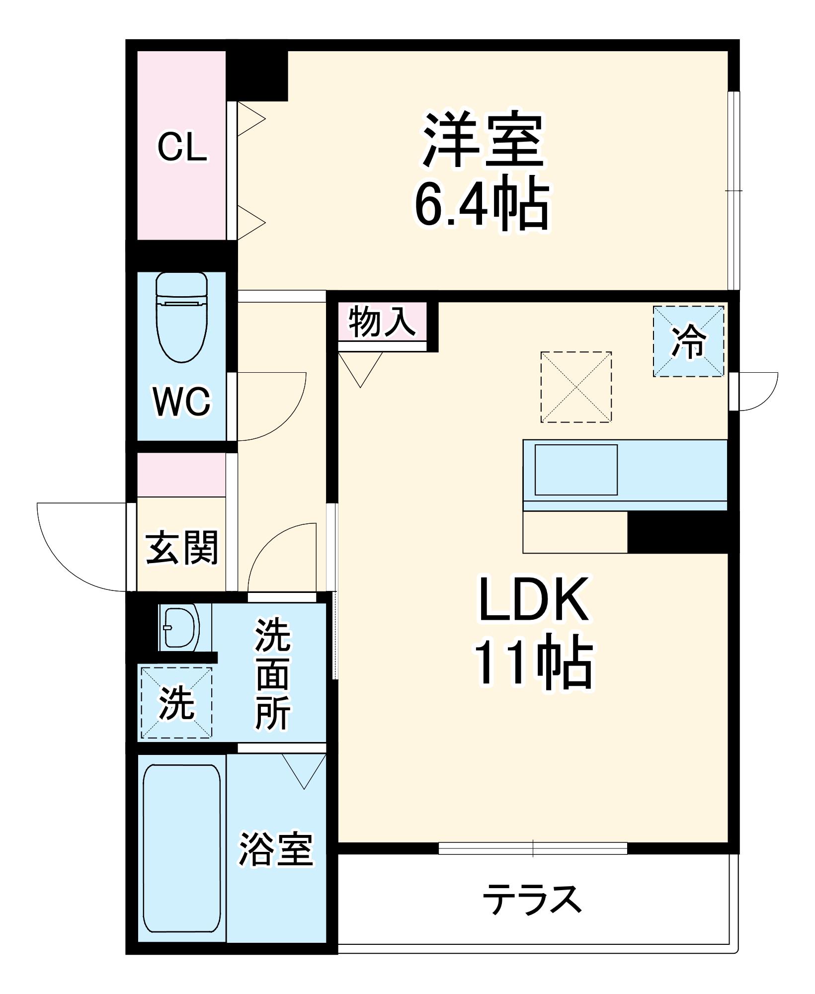 GRAND D-ROOM 天白相川(1LDK/1階)の間取り写真