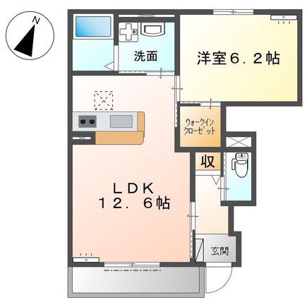 エクセルヴィラ(1LDK/1階)の間取り写真