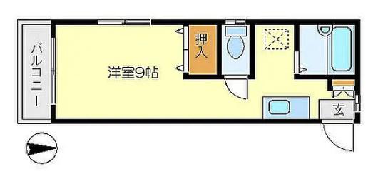 ボナール佐藤(ワンルーム/3階)の間取り写真