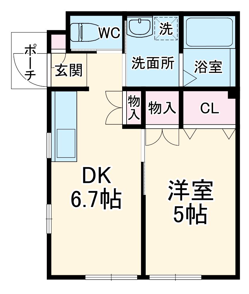 ソロSAT(1DK/1階)の間取り写真