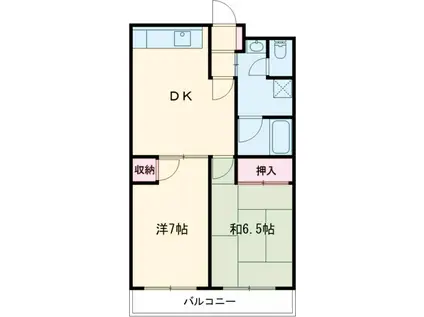 IWAI MANSION(2DK/2階)の間取り写真