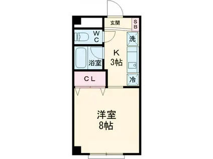 メゾン天野Ⅱ(1K/1階)の間取り写真