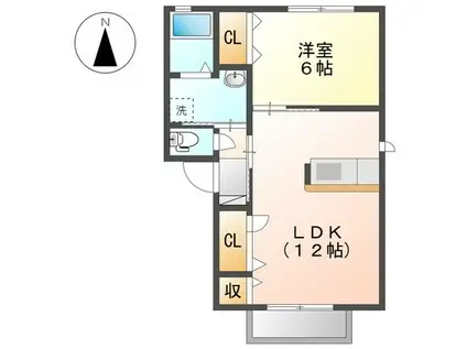 シャトレー湘南2(1LDK/2階)の間取り写真