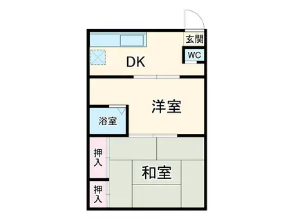 華陽ビル(2DK/2階)の間取り写真