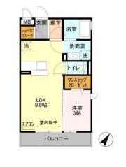 パークドプランタンA(1LDK/3階)の間取り写真
