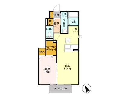 スバルコーポS(1LDK/1階)の間取り写真