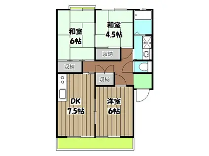 メゾンド・ポンヌフ(3DK/2階)の間取り写真