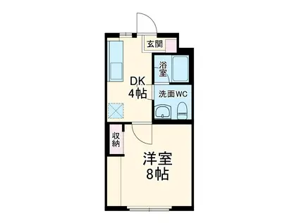 ドミール江西(1K/3階)の間取り写真