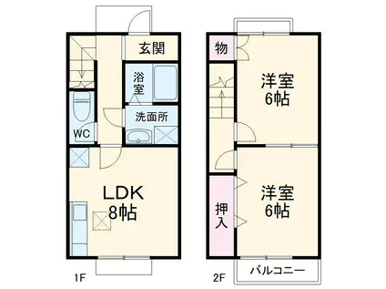 LAVENDER ⅡD(2DK)の間取り写真
