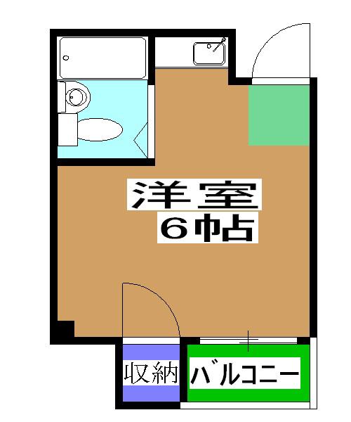 ウエストハウス(ワンルーム/3階)の間取り写真