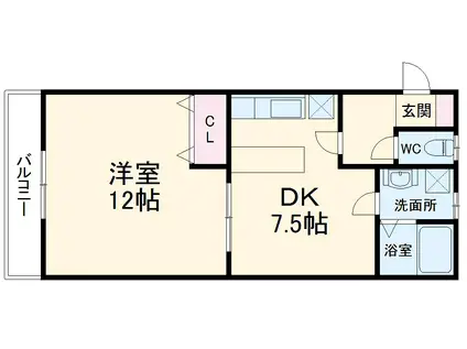 コンフォール(1DK/3階)の間取り写真