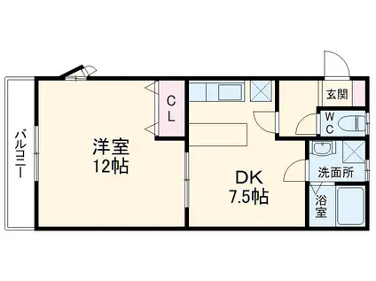 コンフォール(1DK/3階)の間取り写真