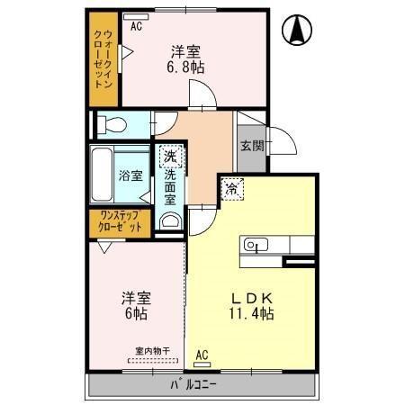 アステール(2LDK/2階)の間取り写真