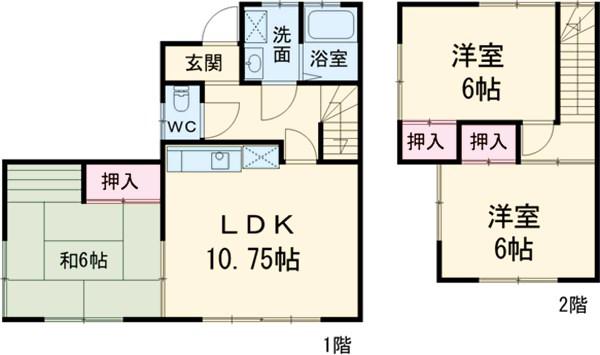 ウエッジタウン B(3LDK)の間取り写真
