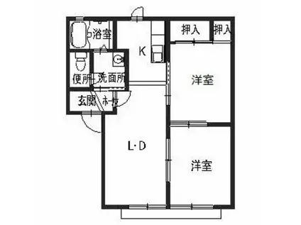 パーミーハイツ(2LDK/1階)の間取り写真