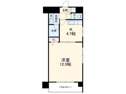 クレイン向野(1DK/3階)の間取り写真