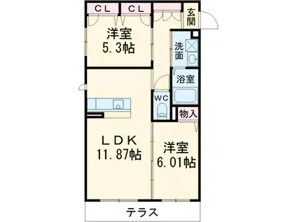 メゾンエイト(2LDK/1階)の間取り写真