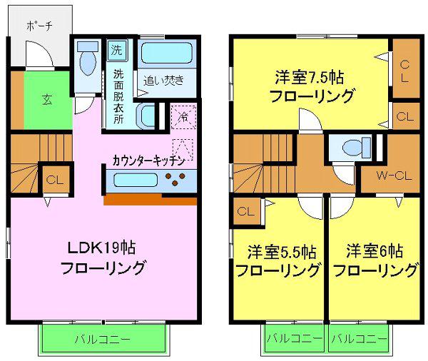 ヴィラ堂筋C(3LDK)の間取り写真