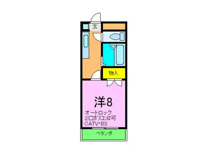 エレガンス21(1K/3階)の間取り写真