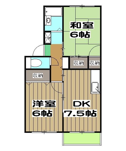 MALITO MOLIE(2DK/1階)の間取り写真