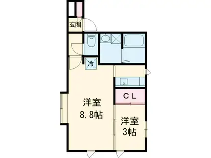 パウゼ西恋ヶ窪(1LDK/1階)の間取り写真