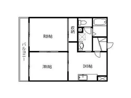 マンションリビエールⅡ(2DK/4階)の間取り写真