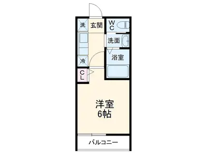 フェリス高座渋谷(1K/2階)の間取り写真