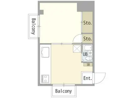 大口仲町ハイツ(1DK/3階)の間取り写真