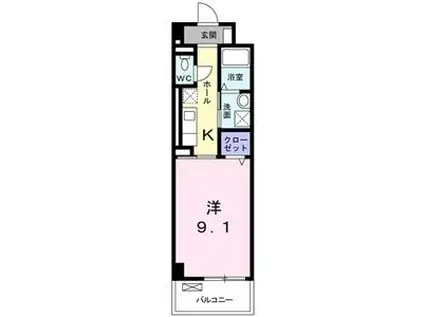 ヴィラ・オリード(1K/2階)の間取り写真