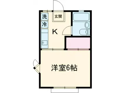 ジュネスK(1K/2階)の間取り写真