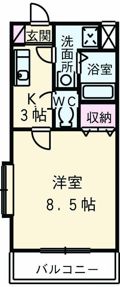 NAVONA・A(1K/2階)の間取り写真