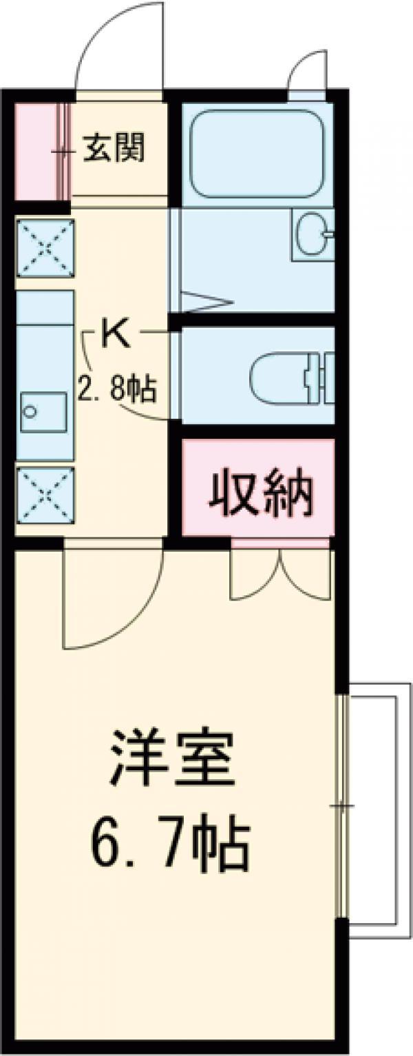 ソフィア西瑞江(1K/1階)の間取り写真