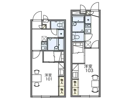 レオパレスプリンス06(1K/1階)の間取り写真