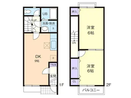 HARBEST QUALL(2DK)の間取り写真