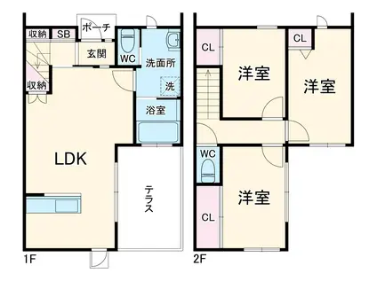 東海道本線 高塚駅 徒歩37分 2階建 築5年(3LDK)の間取り写真