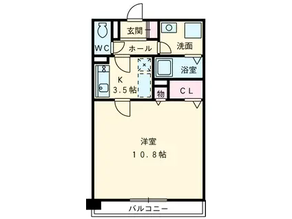 セントラルアベニュー(1K/4階)の間取り写真