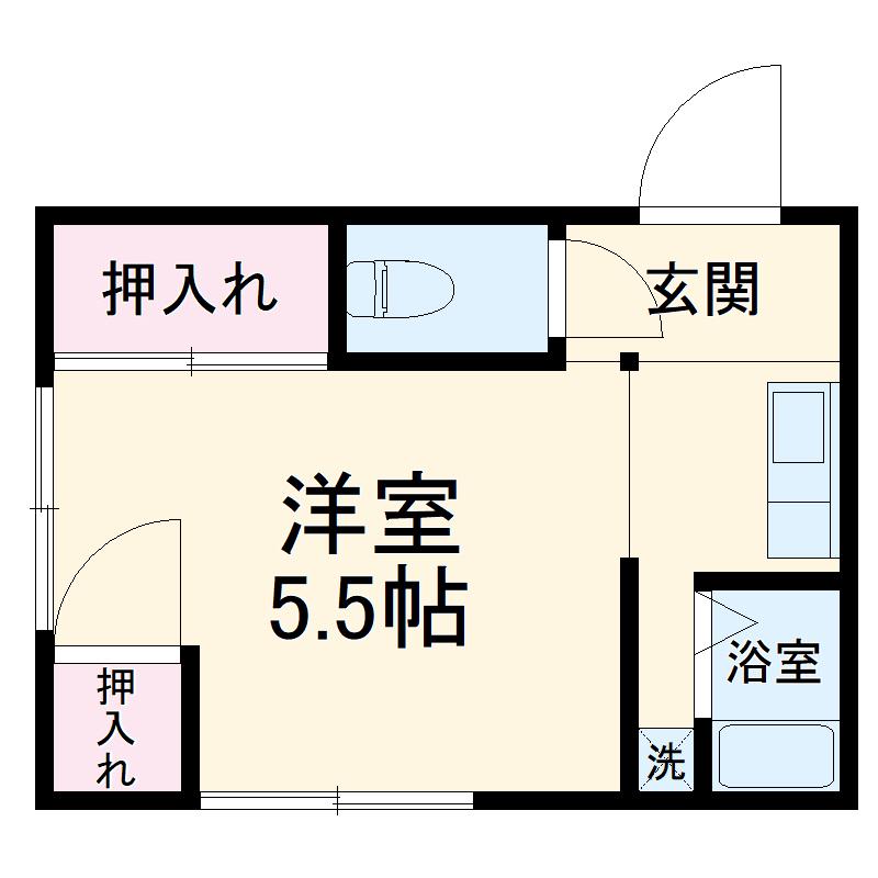 双葉荘(1K/1階)の間取り写真