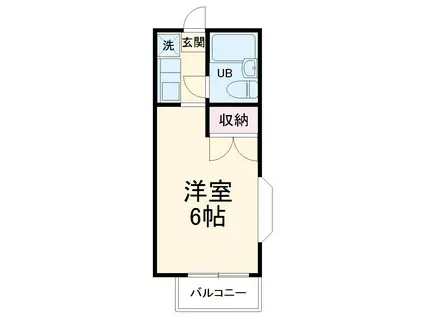 メゾンドリーブ(ワンルーム/2階)の間取り写真