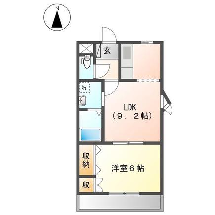 ピュアタウン(1LDK/2階)の間取り写真