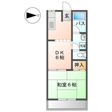 リバーシティ安井(1DK/1階)の間取り写真