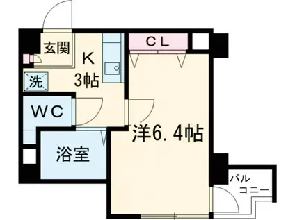 サンゼル田柄2(1K/1階)の間取り写真