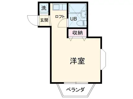 パレット西生田B(ワンルーム/2階)の間取り写真