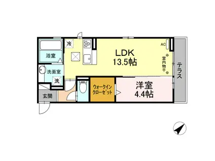 アサヒエステート(1LDK/1階)の間取り写真