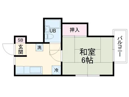 ハイツクローバー(1K/1階)の間取り写真