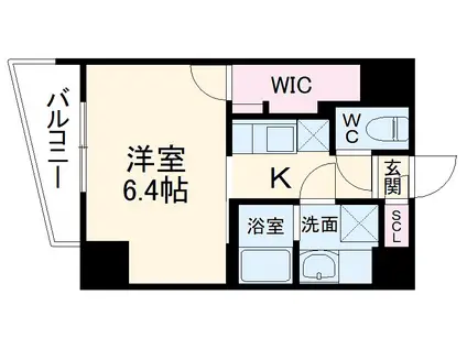 S-RESIDENCE浅間町(1K/2階)の間取り写真
